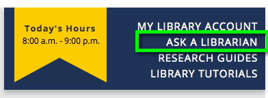 Ask a Librarian link on library header